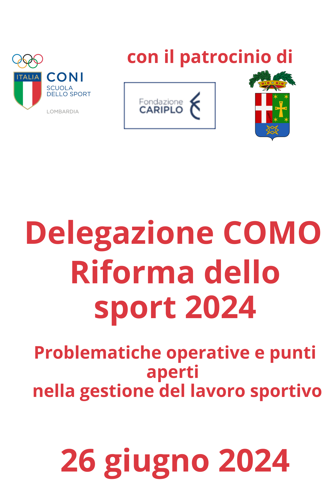 COMO - Riforma dello sport 2024