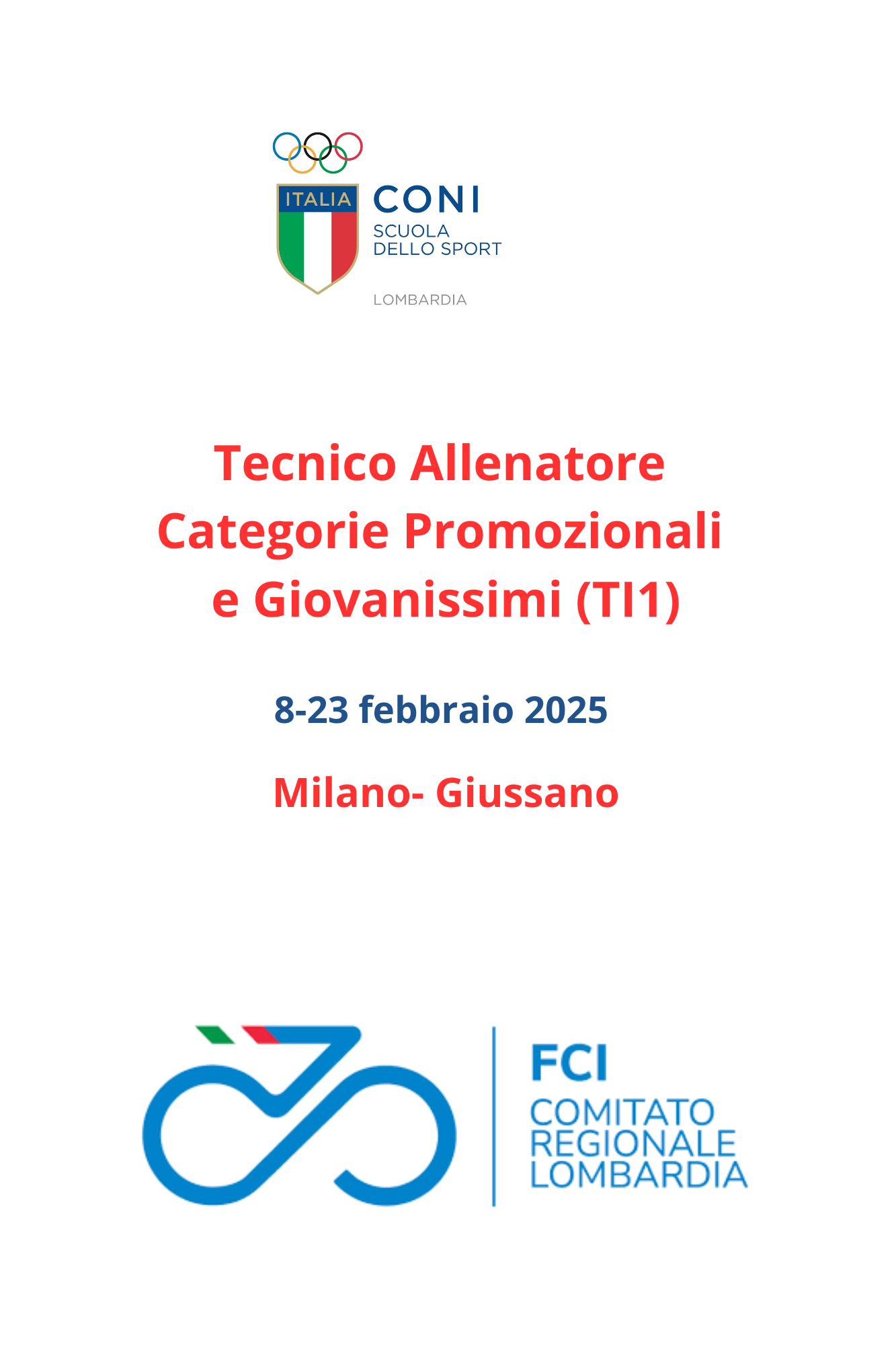 FCI  - Tecnico Allenatore Categorie Promozionali e Giovanissimi (TI2)