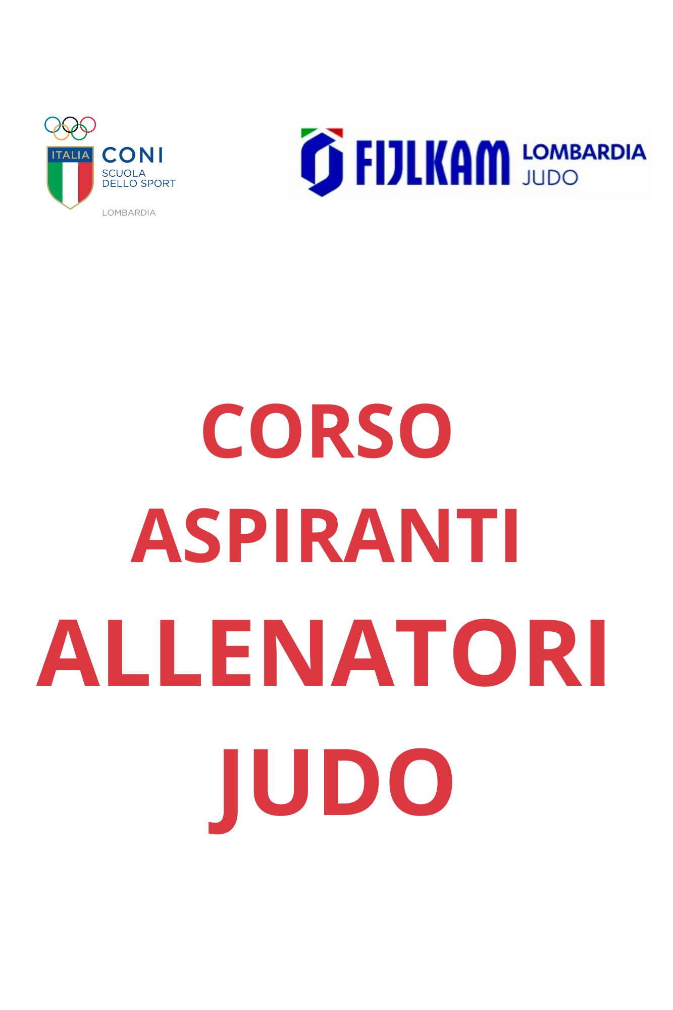 FIJLKAM LOMBARDIA - CORSO ASPIRANTI ALLENATORI JUDO