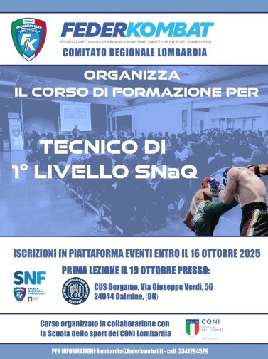 FederKombat Lombardia - Corso Tecnici 1° livello SNaQ