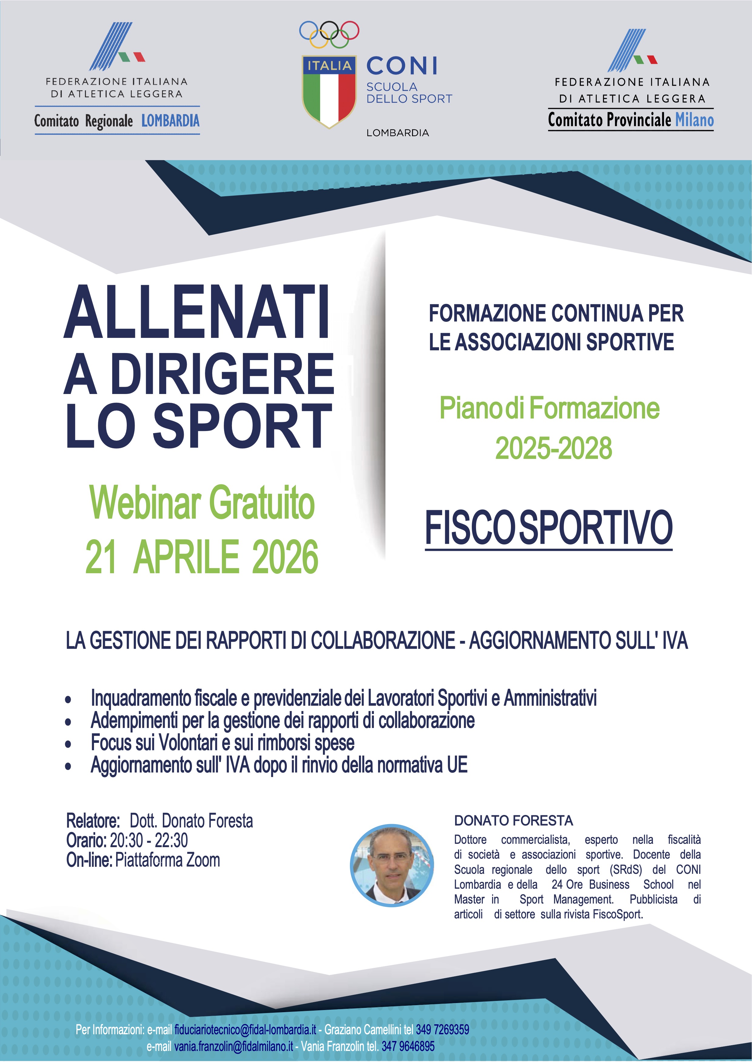 FIDAL Lombardia - ALLENATI  A DIRIGERE LO SPORT