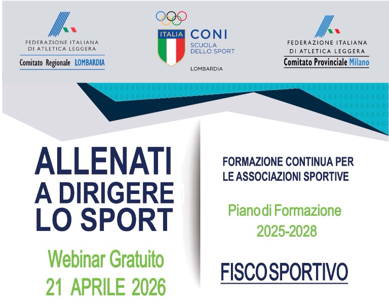 FIDAL Lombardia - ALLENATI  A DIRIGERE LO SPORT