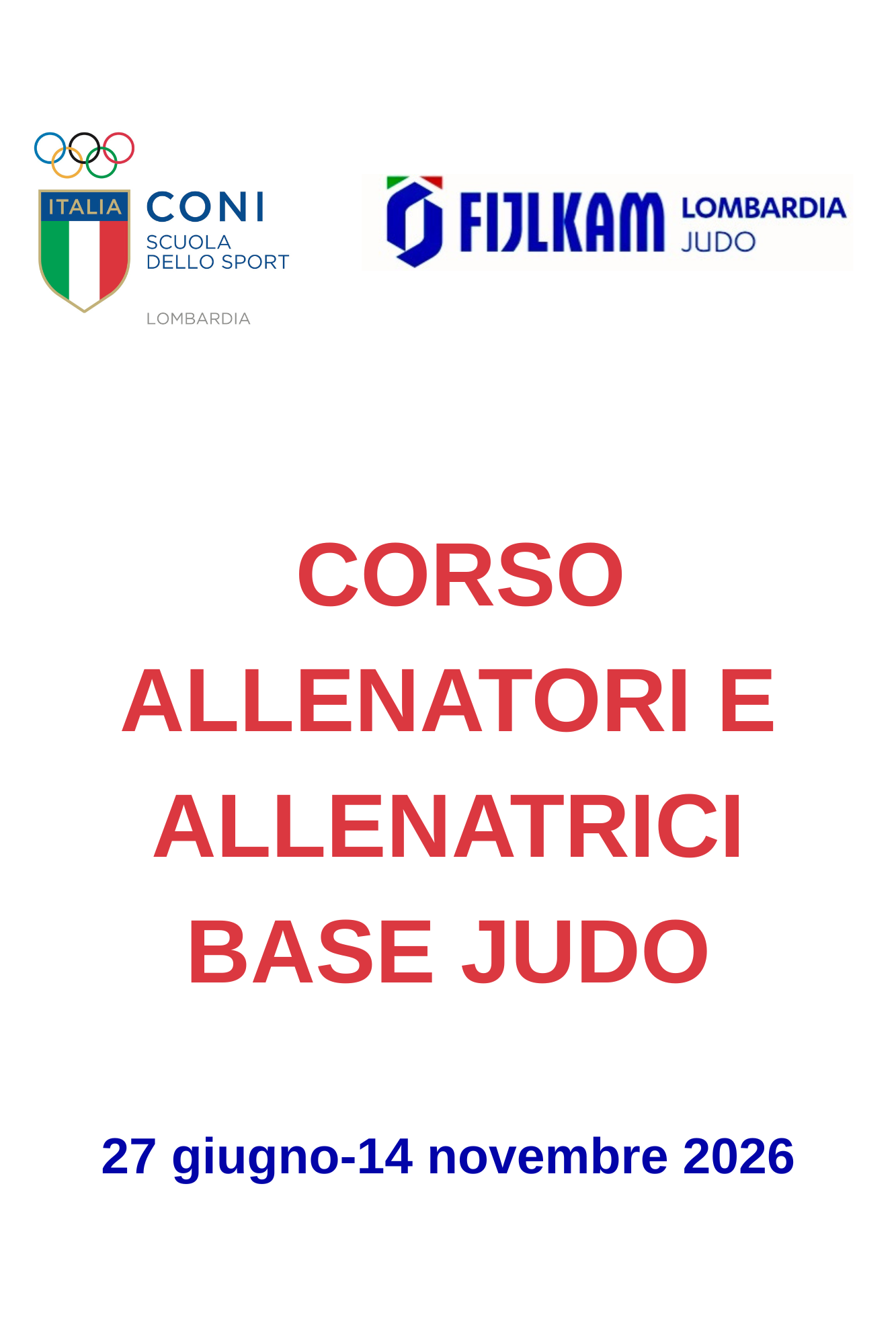 FIJLKAM LOMBARDIA - CORSO ASPIRANTI ALLENATORI JUDO