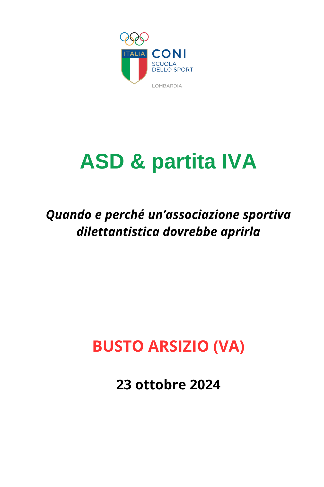 Varese - ASD & partita IVA  