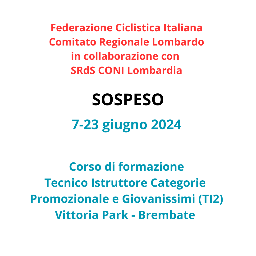 FCI - CORSO TECNICO ISTRUTTORE DELLE CATEGORIE PROMOZIONALI E GIOVANISSIMI (TI2)